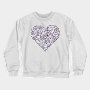 Book Lover Heart Librarian Bookworm Gift product Crewneck Sweatshirt